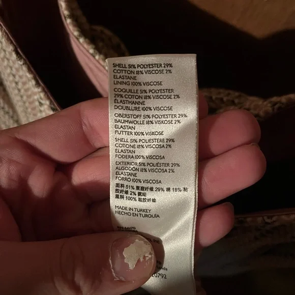 Maeve Textured Beige and Pink Midi Dress - Picture 5 of 5